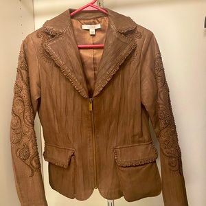Brown leather jacket